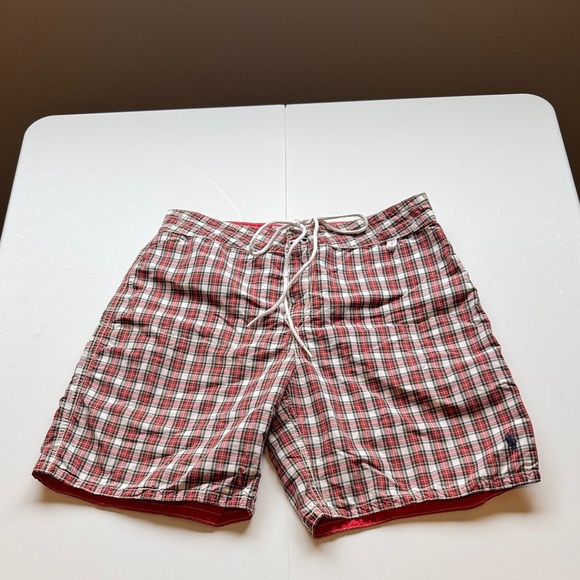 Polo Ralph Lauren Reversible Swim Trunks Striped Plaid - Picture 1 of 9